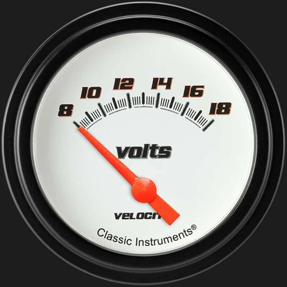 Velocity White 2 5_8_ Volt Gauge VS230WBLF